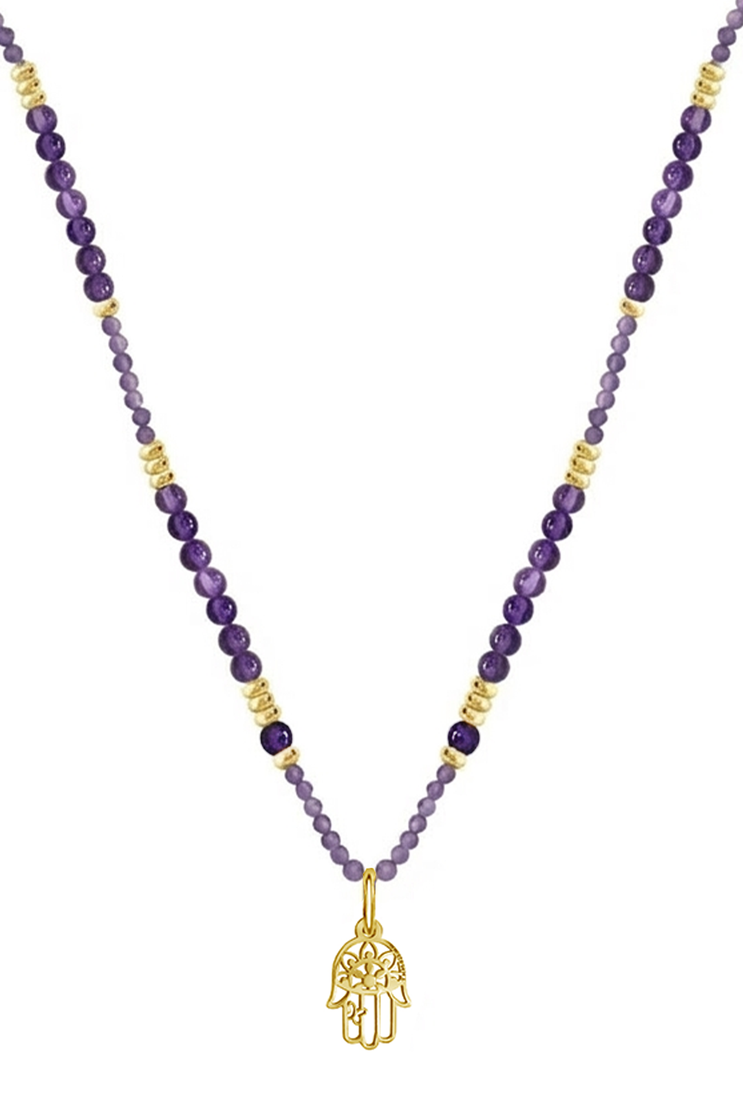 Collar Mujer Plata 925 Zen Mano Amatista Dorado - Tanya Moss