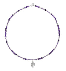 Collar Plata 925 Zen Mano Con Amatista