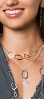 Collar Mujer Plata 925 Liberty Eslabones Mariposa Dorado - Tanya Moss
