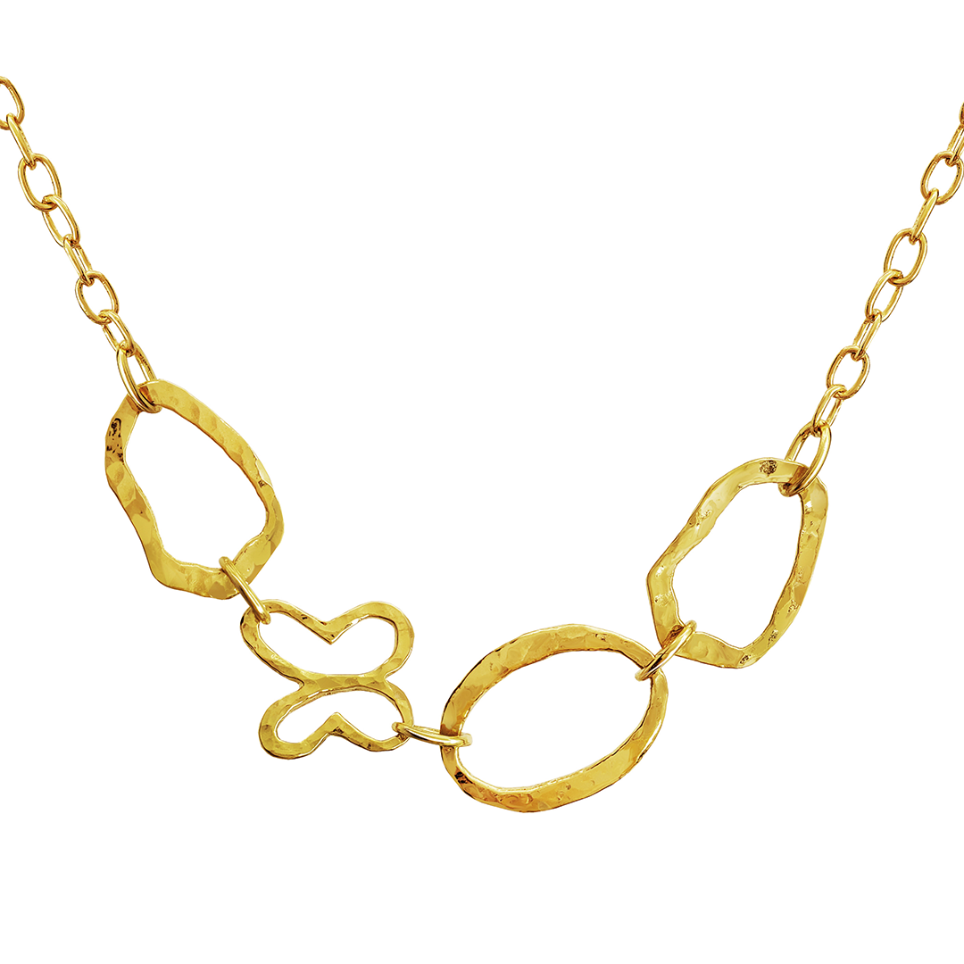 Collar Mujer Plata 925 Liberty Eslabones Mariposa Dorado - Tanya Moss