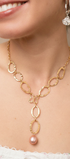 Collar Mujer Plata 925 Liberty Eslabones Mariposa Perla Dorado - Tanya Moss