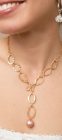 Collar Mujer Plata 925 Liberty Eslabones Mariposa Perla Dorado - Tanya Moss