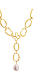 Collar Mujer Plata 925 Liberty Eslabones Mariposa Perla Dorado - Tanya Moss