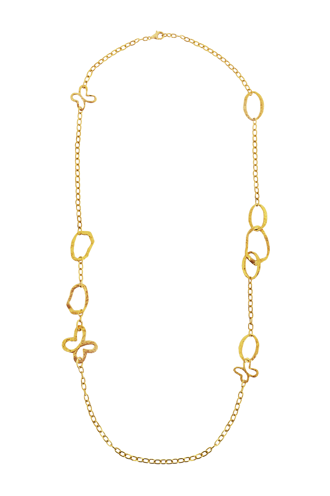 Collar Mujer Plata 925 Liberty Eslabones Mariposas XL Largo Dorado - Tanya Moss