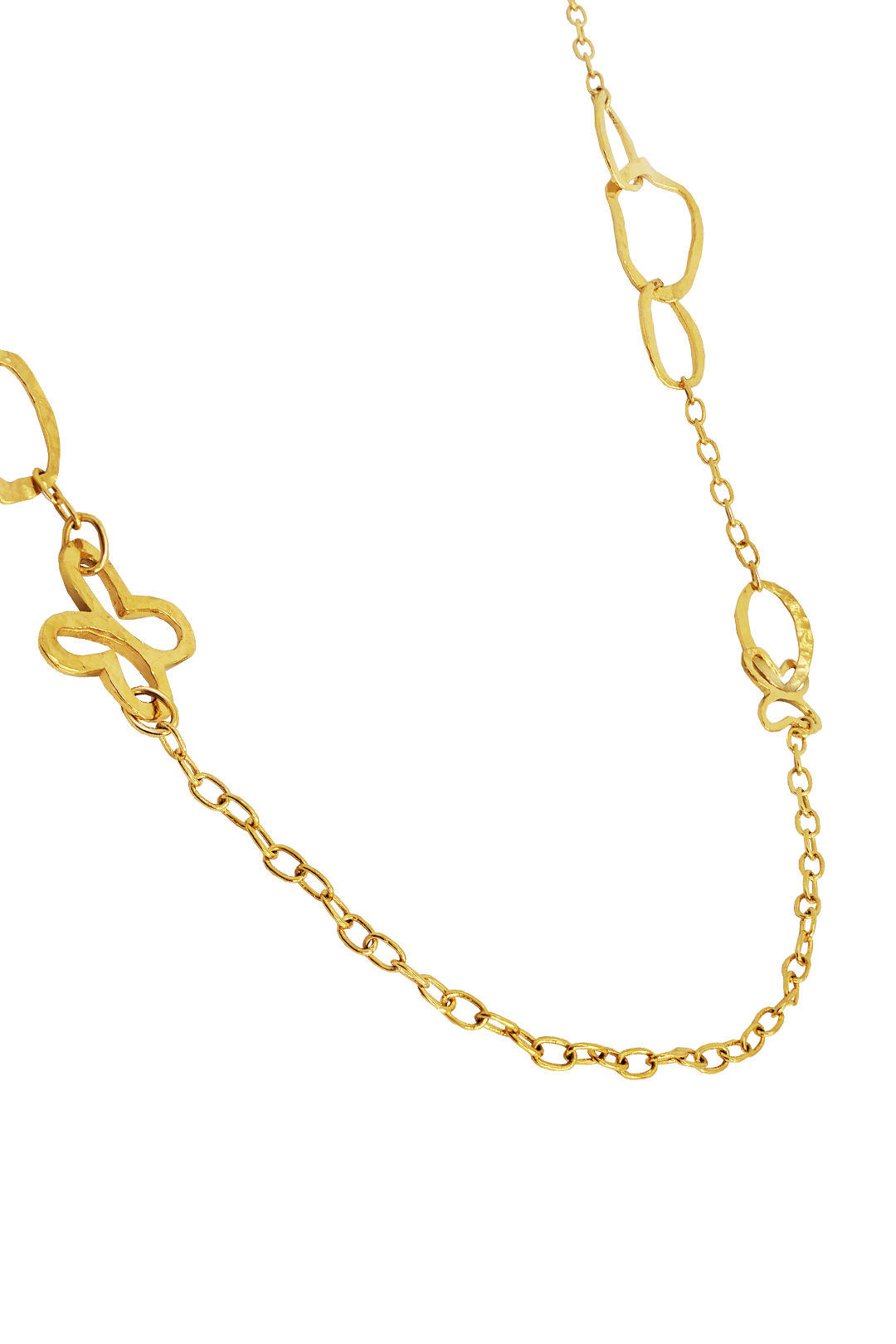 Collar Mujer Plata 925 Liberty Eslabones Mariposas XL Largo Dorado - Tanya Moss