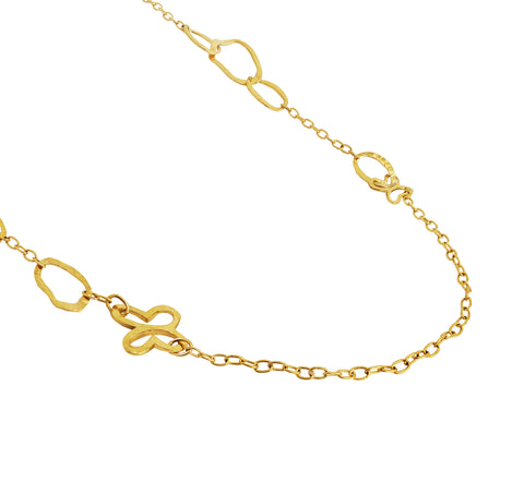 Collar Mujer Plata 925 Liberty Eslabones Mariposas XL Largo Dorado