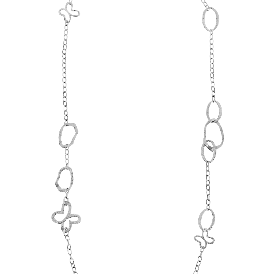 Collar Mujer Plata 925 Liberty Eslabones Mariposas XL Largo - Tanya Moss