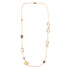 Collar Plata 925 Liberty Eslabones Mariposa Largo Con Perlas Y Piedra Dorado - Tanya Moss
