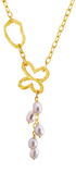 Collar Mujer Plata 925 Liberty Lariat Eslabones Mariposa Perlas Dorado - Tanya Moss