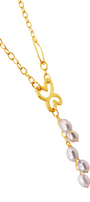 Collar Mujer Plata 925 Liberty Lariat Eslabones Mariposa Perlas Dorado - Tanya Moss