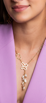 Collar Mujer Plata 925 Liberty Lariat Eslabones Mariposa Piedras Dorado - Tanya Moss