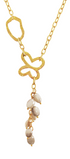 Collar Mujer Plata 925 Liberty Lariat Eslabones Mariposa Piedras Dorado - Tanya Moss