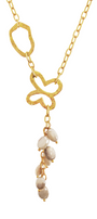 Collar Mujer Plata 925 Liberty Lariat Eslabones Mariposa Piedras Dorado - Tanya Moss