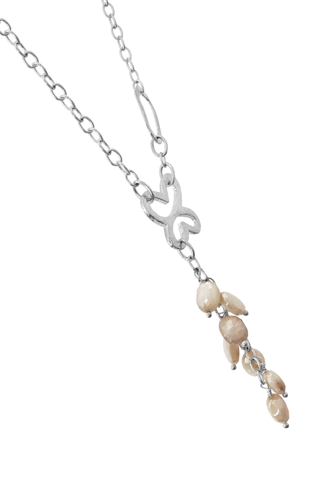 Collar Mujer Plata 925 Liberty Lariat Eslabones Mariposa Piedras - Tanya Moss