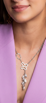 Collar Mujer Plata 925 Liberty Lariat Eslabones Mariposa Piedras - Tanya Moss