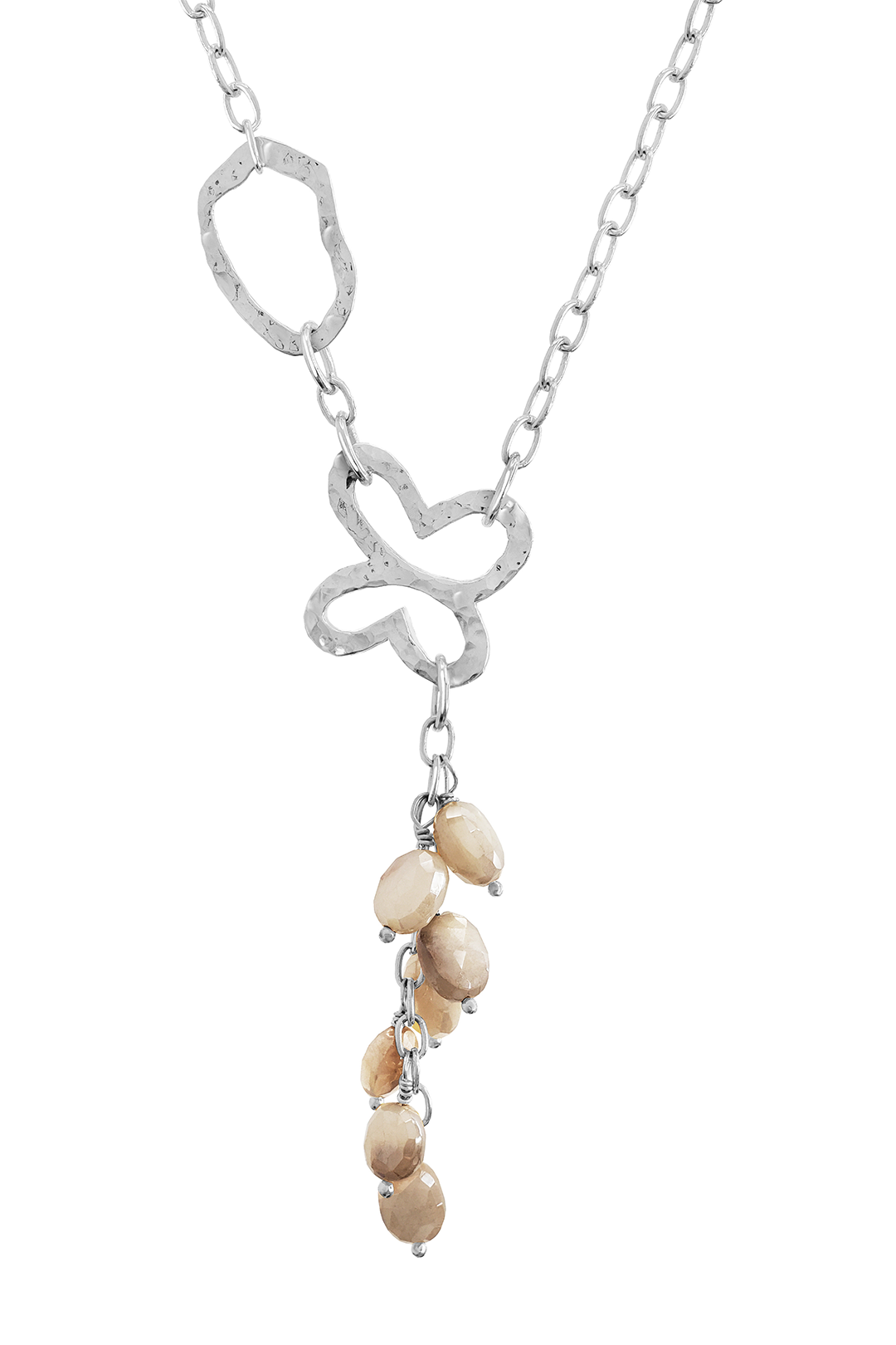 Collar Mujer Plata 925 Liberty Lariat Eslabones Mariposa Piedras - Tanya Moss