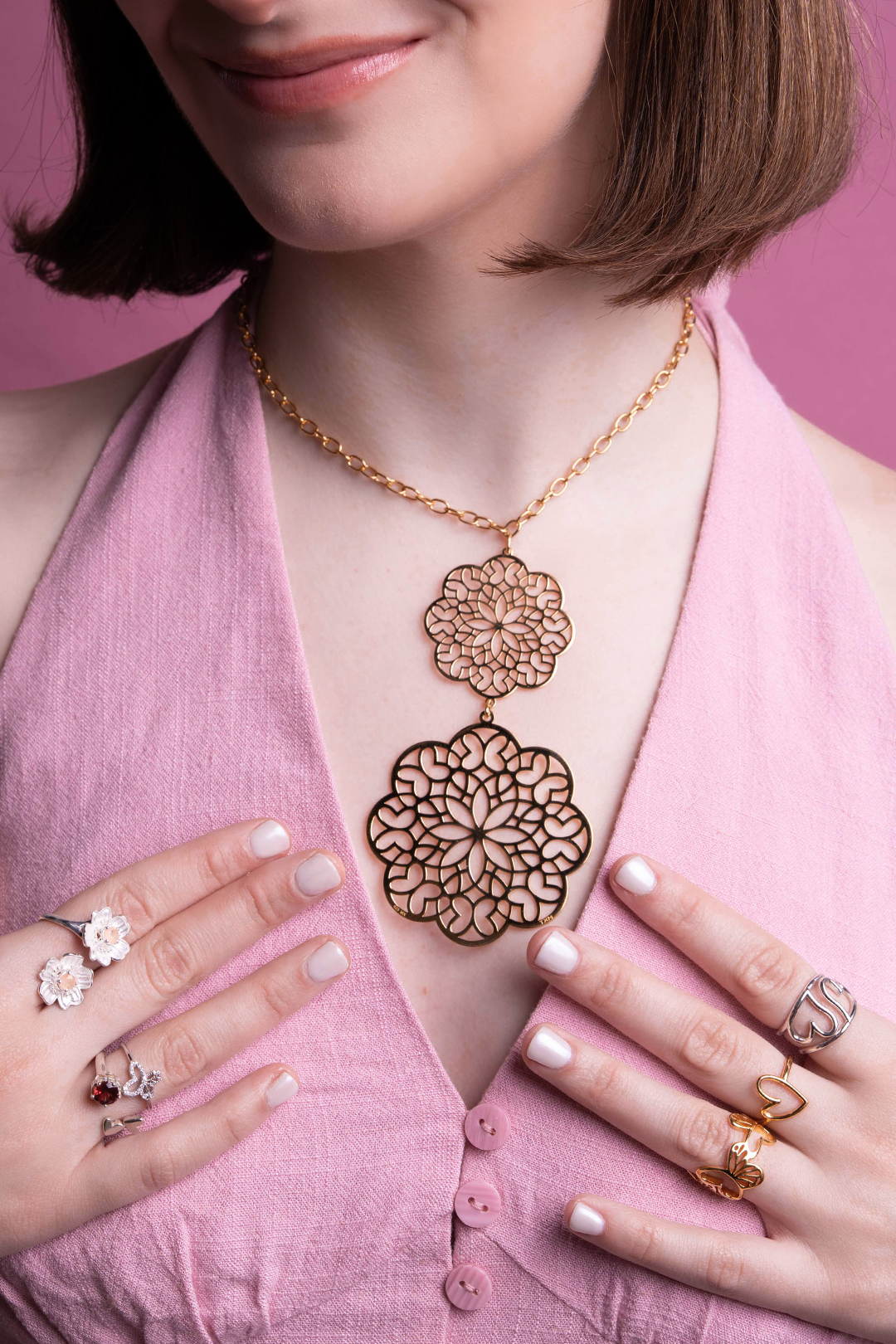 Collar Zen Geometria 2 Modulos Dorado