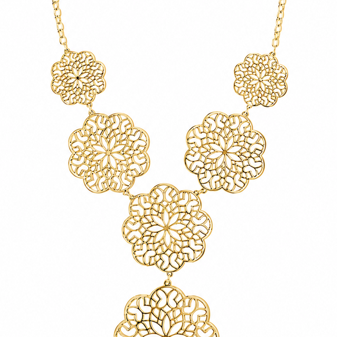 Collar Plata 925 Zen Geometría 6 Módulos Baño de Oro
