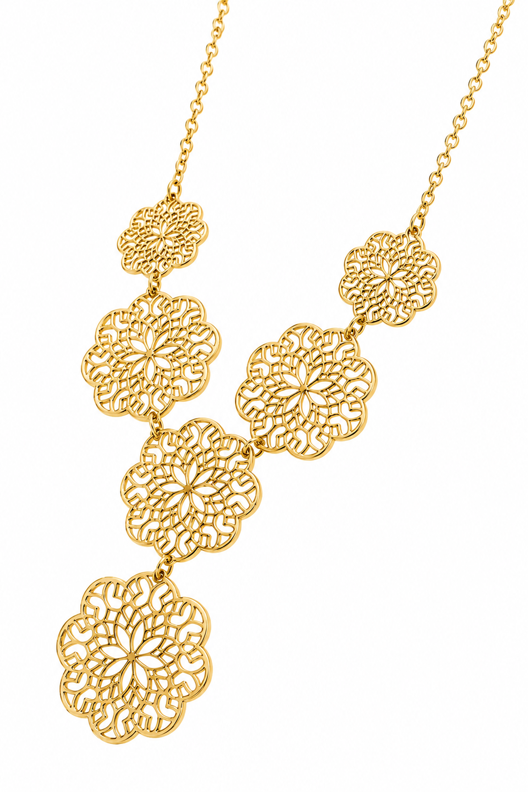 Collar Plata 925 Zen Geometría 6 Módulos Baño de Oro