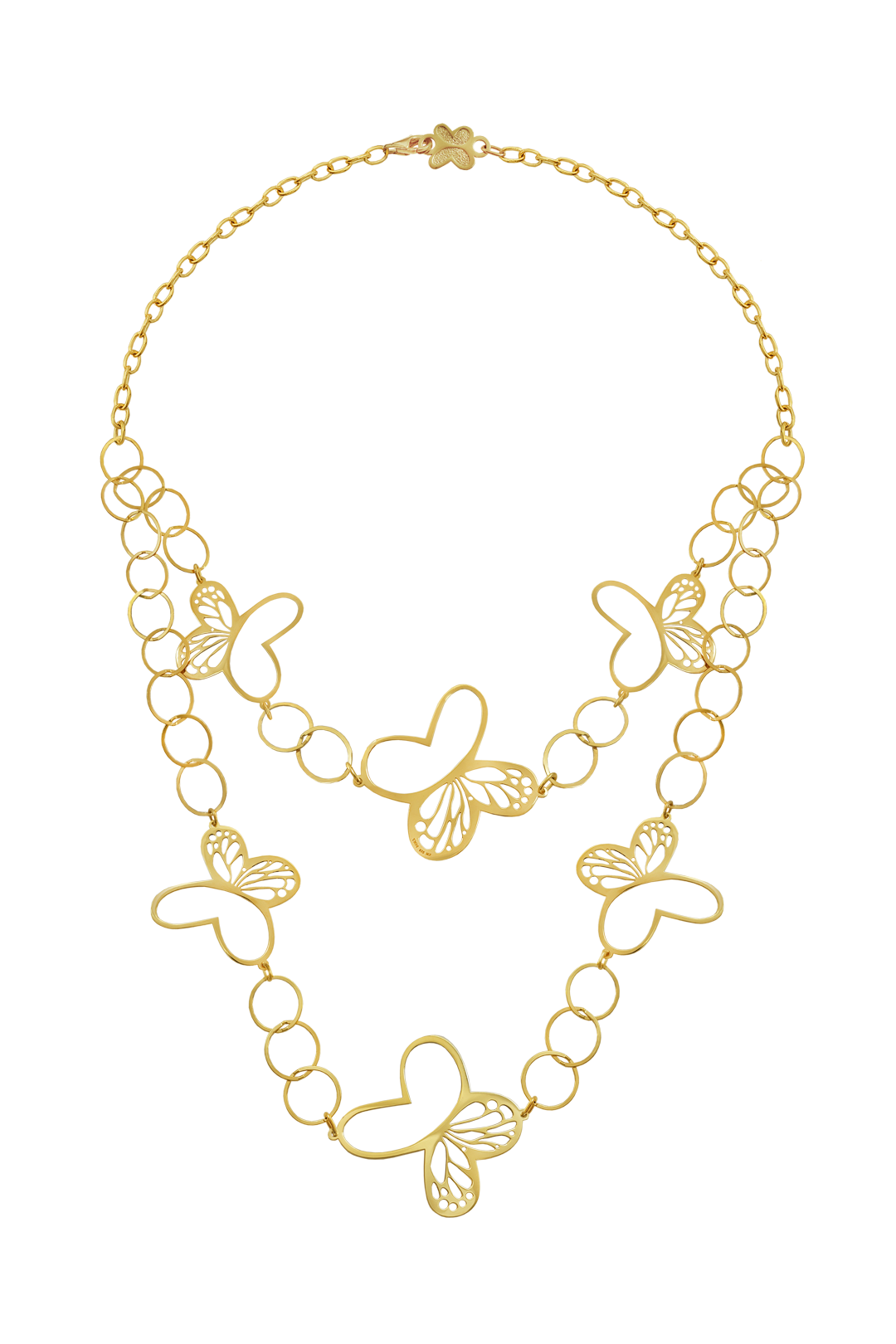 Collar Plata 925 Monarca Aros Doble Dorado - Tanya Moss