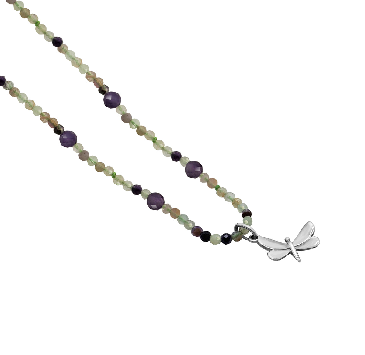 Collar Mujer Plata 925 Alegria Libélula Hilo Multicolor
