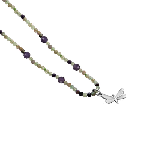 Collar Mujer Plata 925 Alegria Libélula Hilo Multicolor