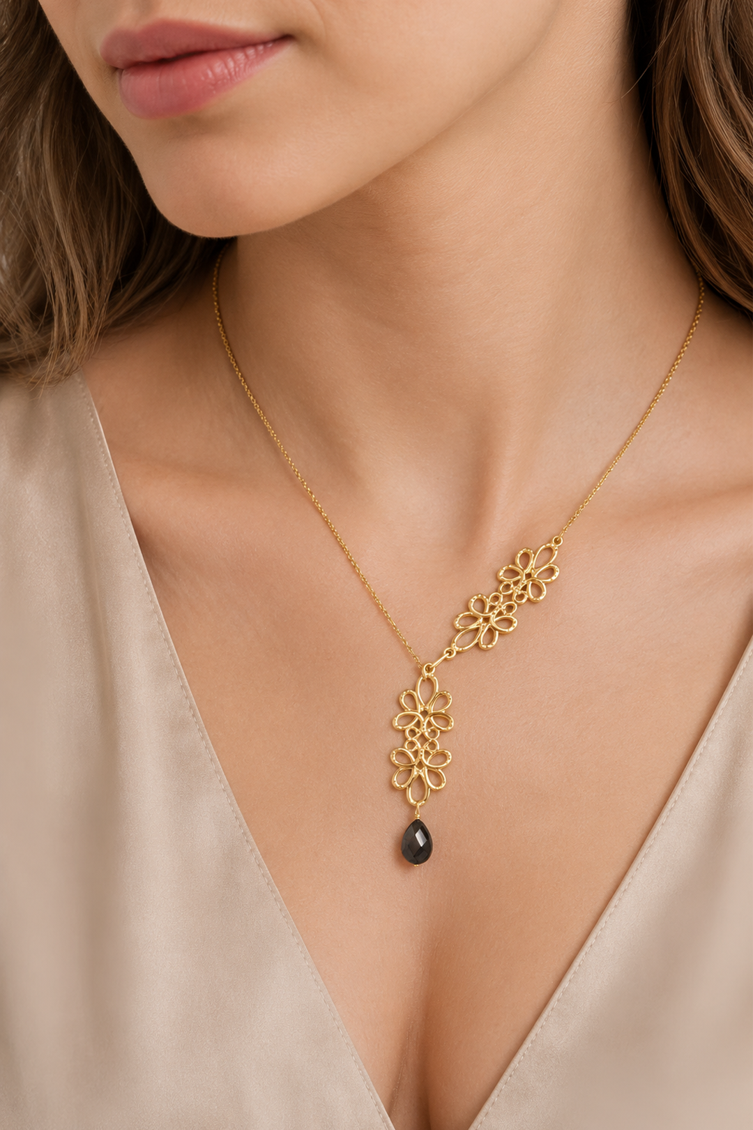Collar Mujer Plata 925 Serenata Piedra Dorado