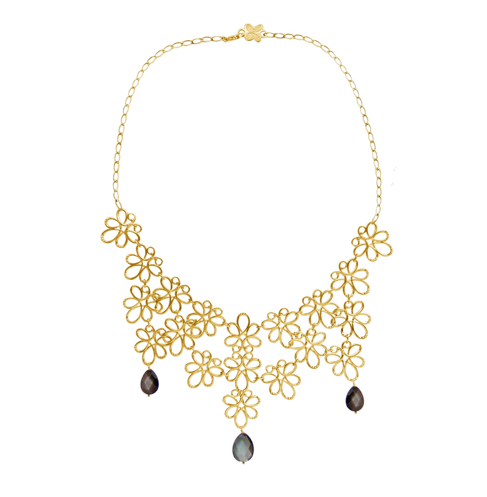 Collar Mujer Plata 925 Serenata Xl Piedras Dorado - Tanya Moss