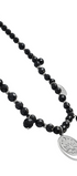 Collar Mujer Plata 925 Magia 3 Charms Lunas Agata Negra - Tanya Moss