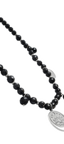 Collar Mujer Plata 925 Magia 3 Charms Lunas Agata Negra - Tanya Moss