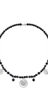 Collar Mujer Plata 925 Magia 3 Charms Lunas Agata Negra - Tanya Moss