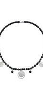 Collar Mujer Plata 925 Magia 3 Charms Lunas Agata Negra - Tanya Moss