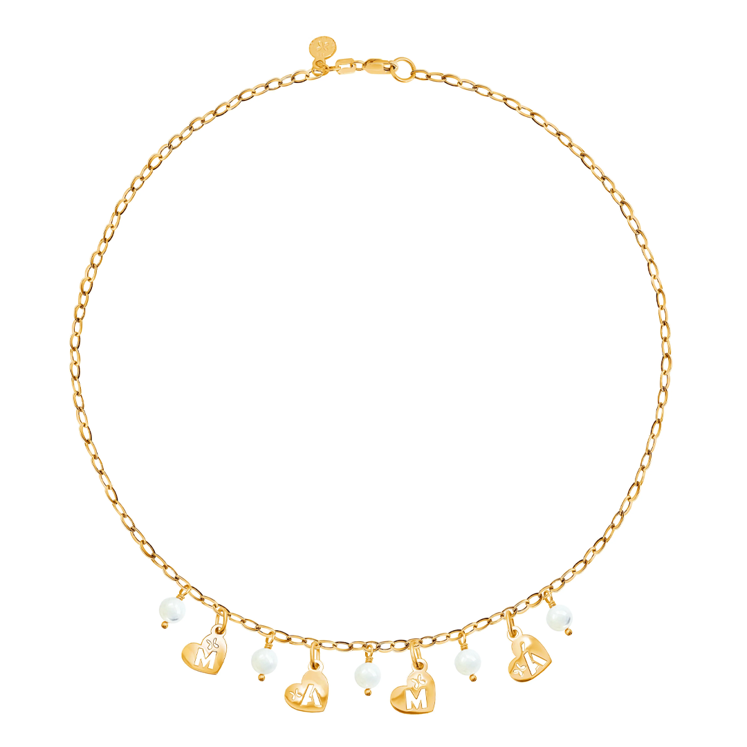 Collar mamá con Madre Perla y Baño de Oro
