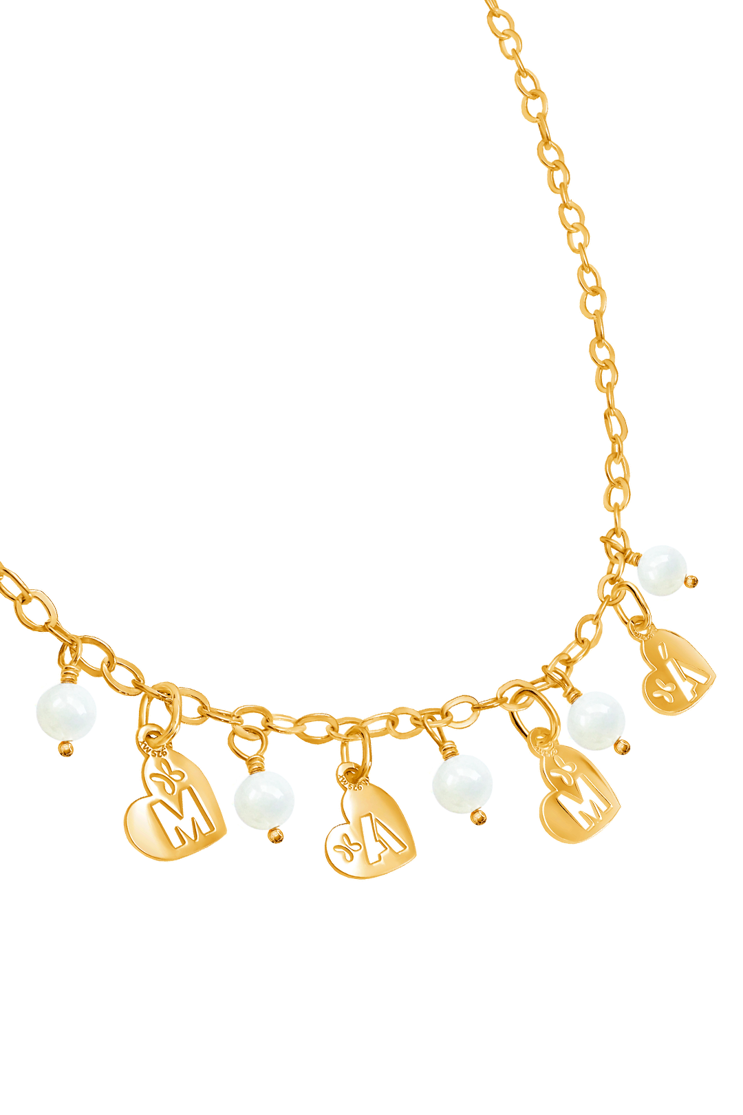 Collar mamá con Madre Perla y Baño de Oro