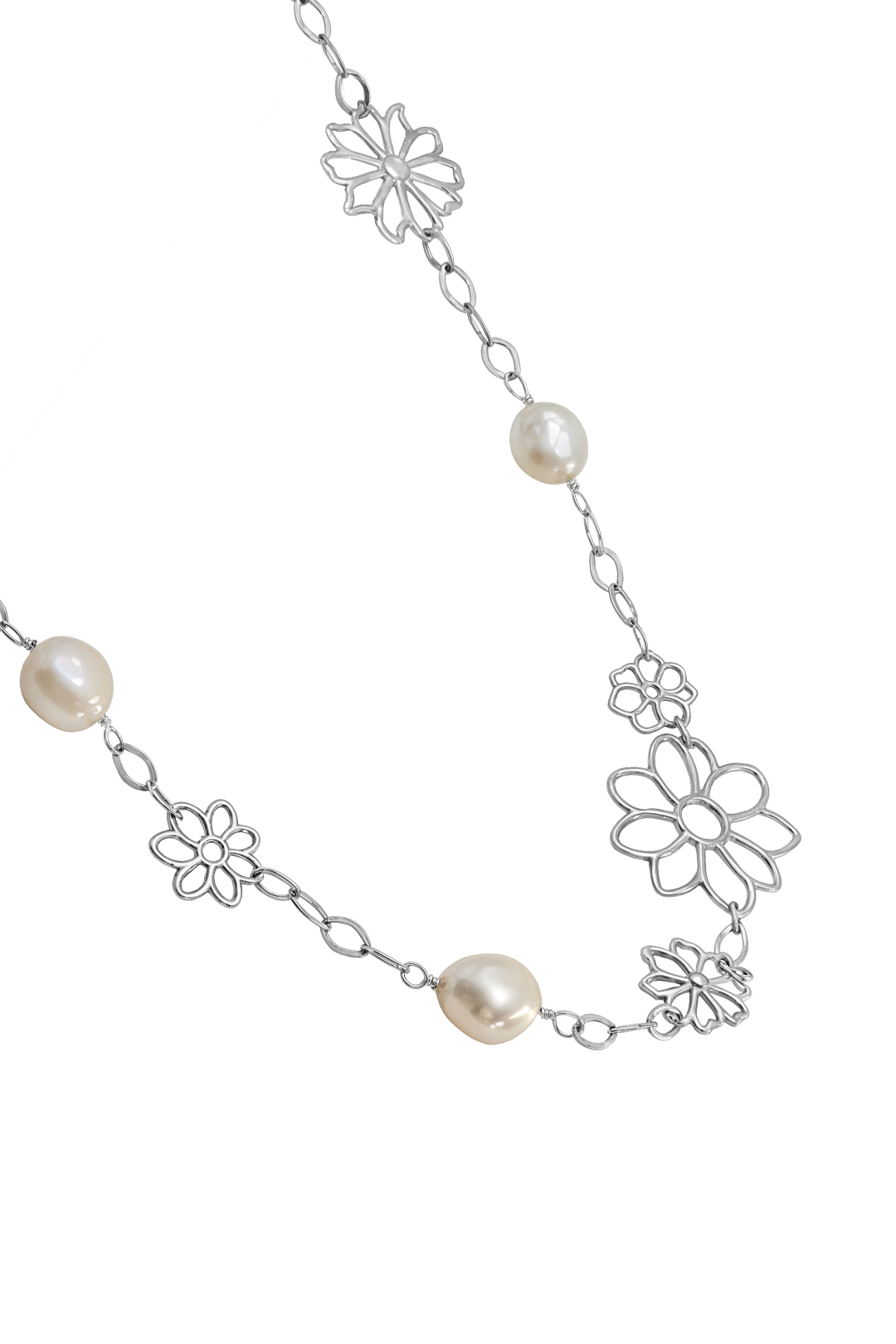 Collar Plata 925 Dalia Flores y Perlas - Tanya Moss