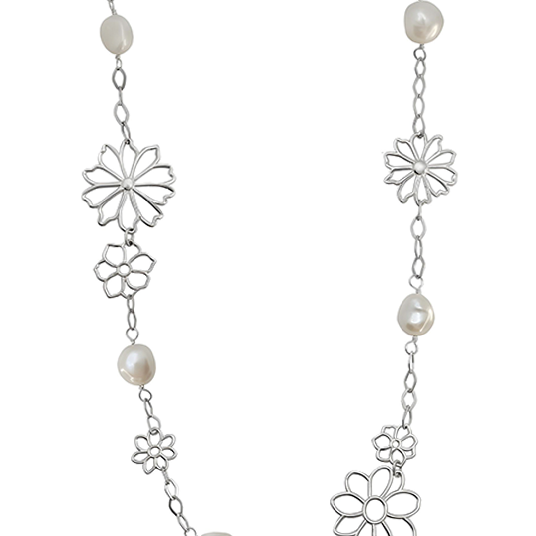 Collar Plata 925 Dalia Flores y Perlas - Tanya Moss