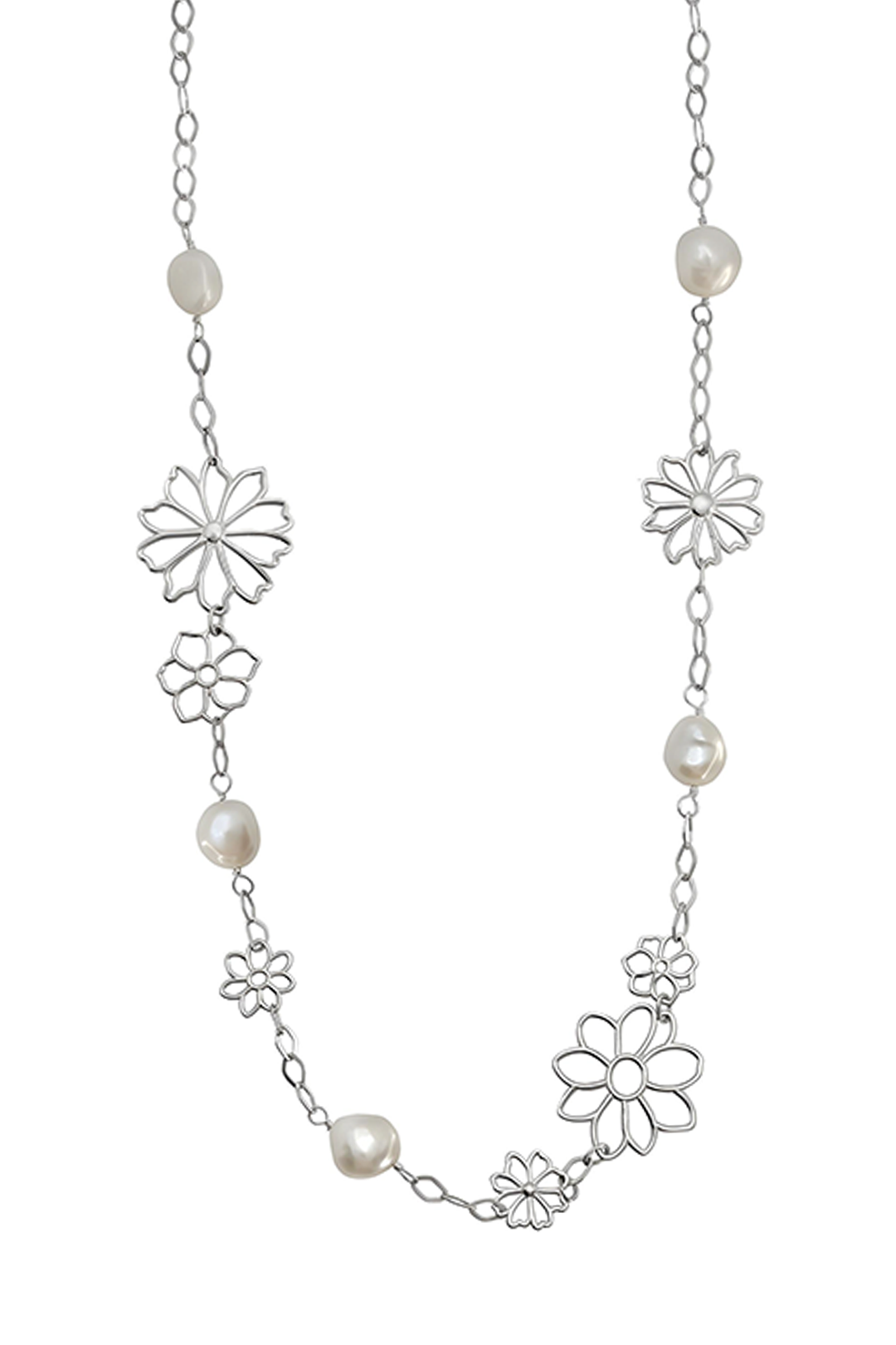 Collar Plata 925 Dalia Flores y Perlas