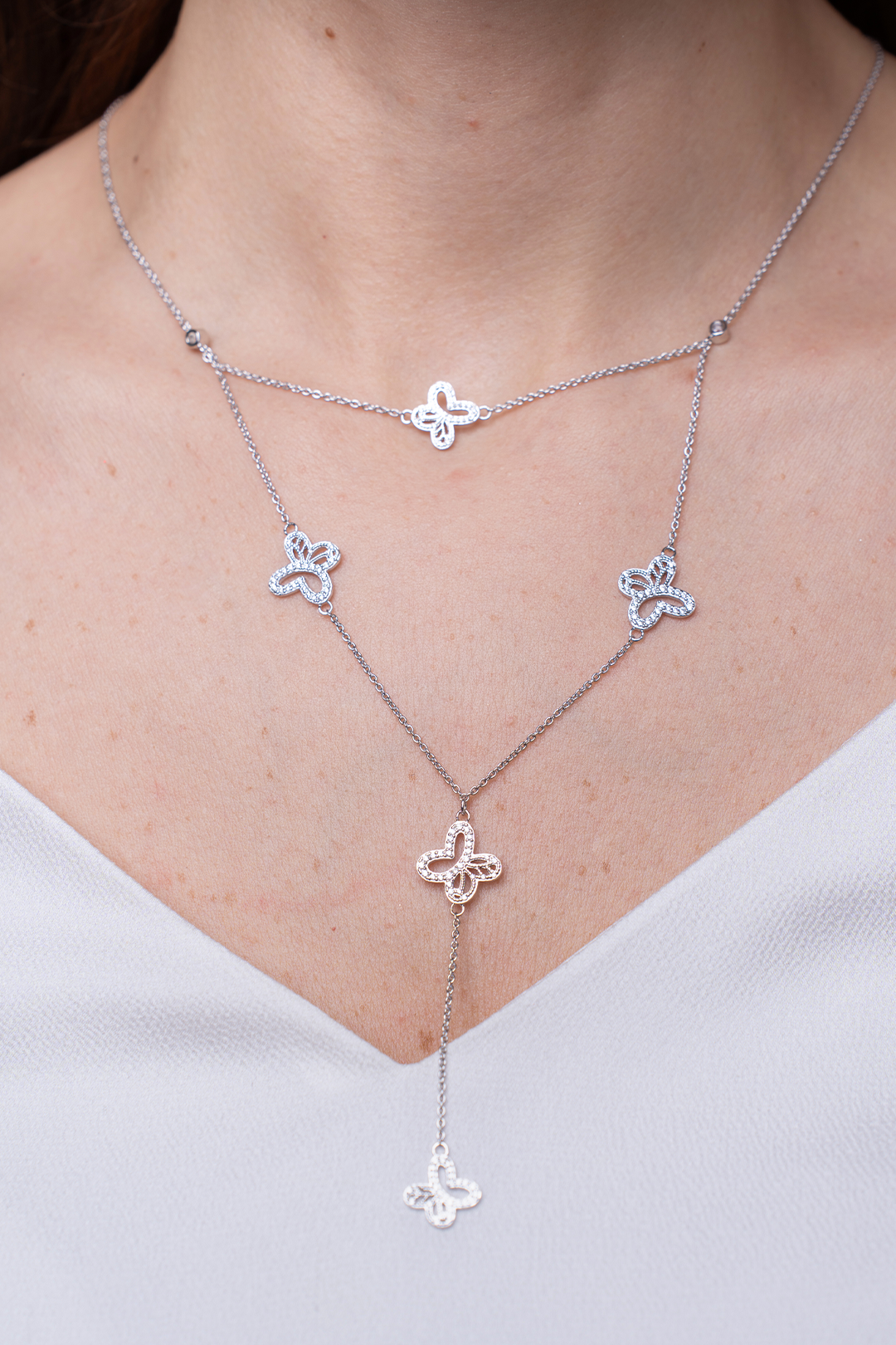 Collar Plata 925 Lucina Monarca Con Circonias - Tanya Moss