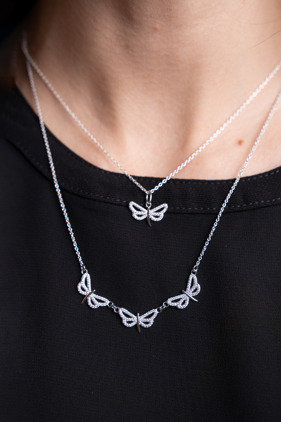 Collar Plata 925 Lucina Libélulas Con Circonias - Tanya Moss