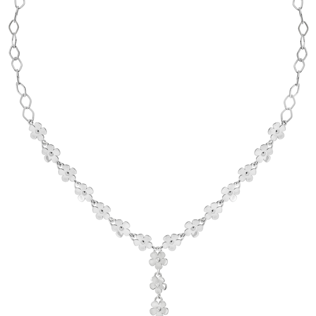 Lariat Plata 925 Linda Flores con Cuarzo Azul - Tanya Moss