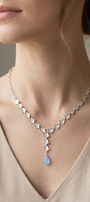 Lariat Plata 925 Linda Flores con Cuarzo Azul - Tanya Moss