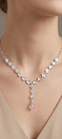 Collar Lariat Plata 925 Linda con Flores y Amatista - Tanya Moss