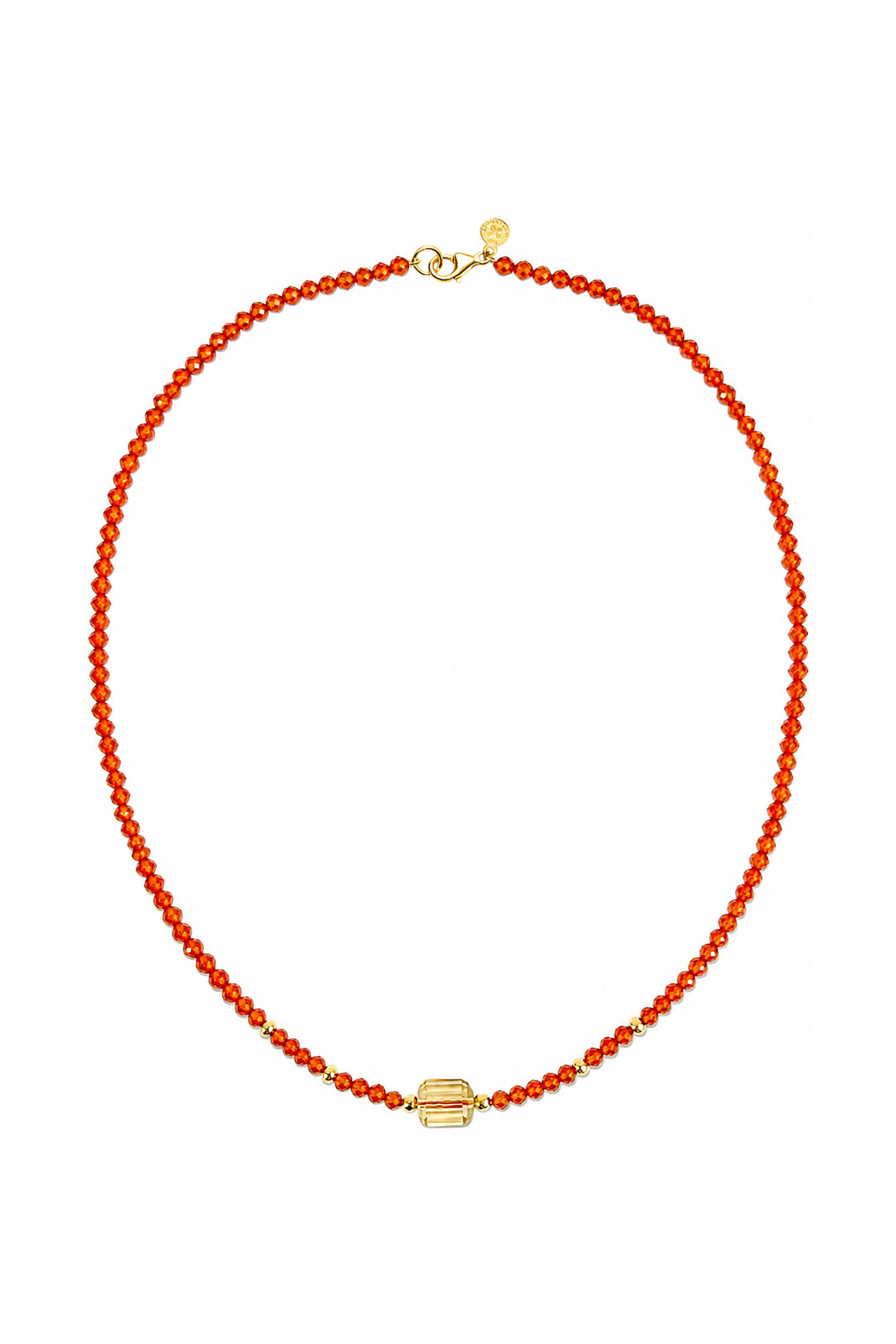 Collar Granate Naranja Y Cuarzo Limón - Tanya Moss