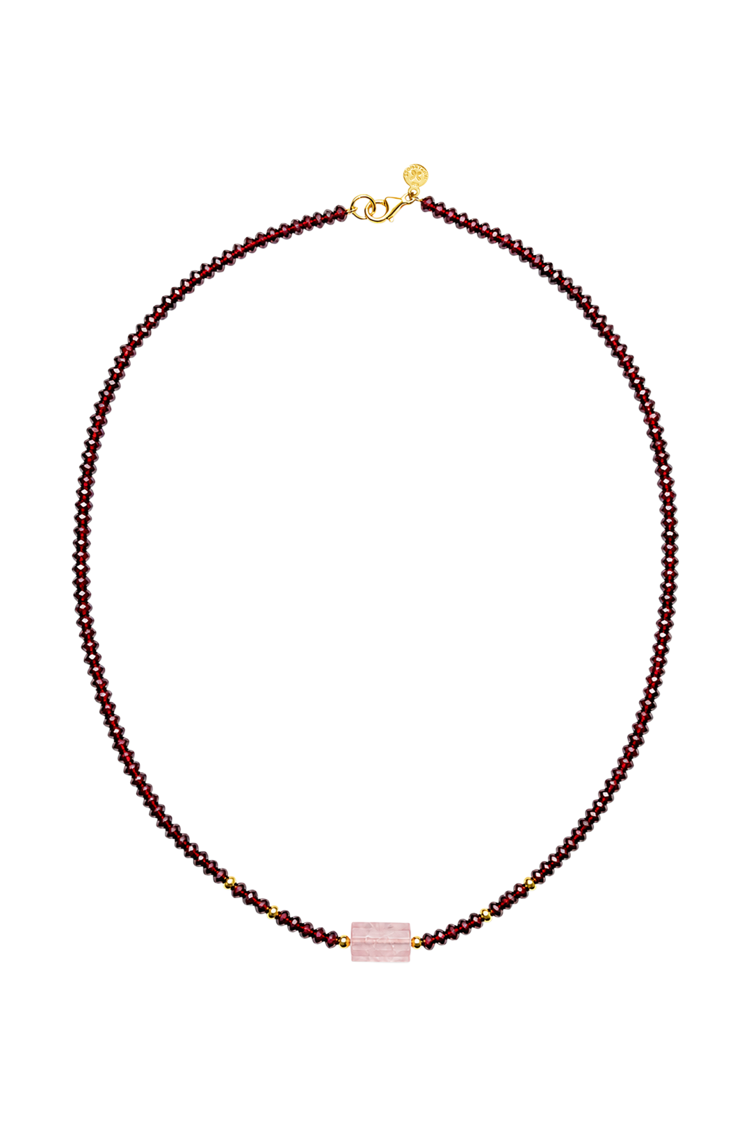 Collar Granate Y Cuarzo Rosa - Tanya Moss
