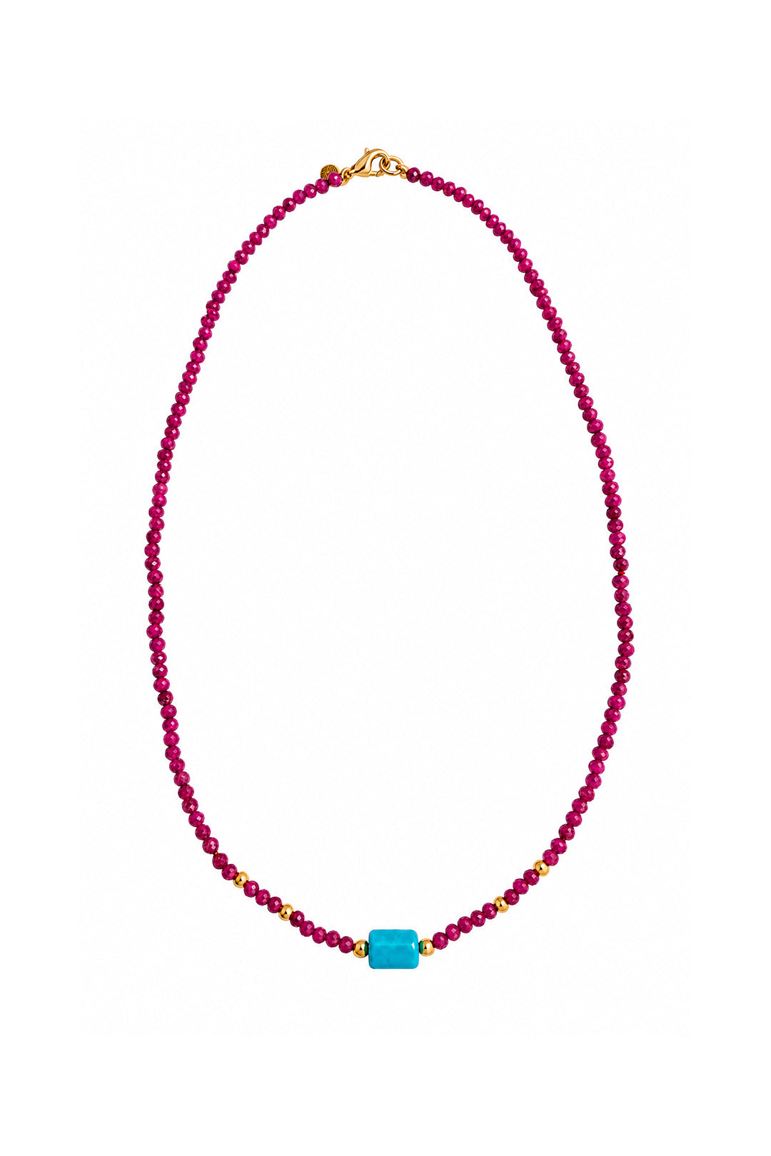 Collar Rubí Y Turquesa