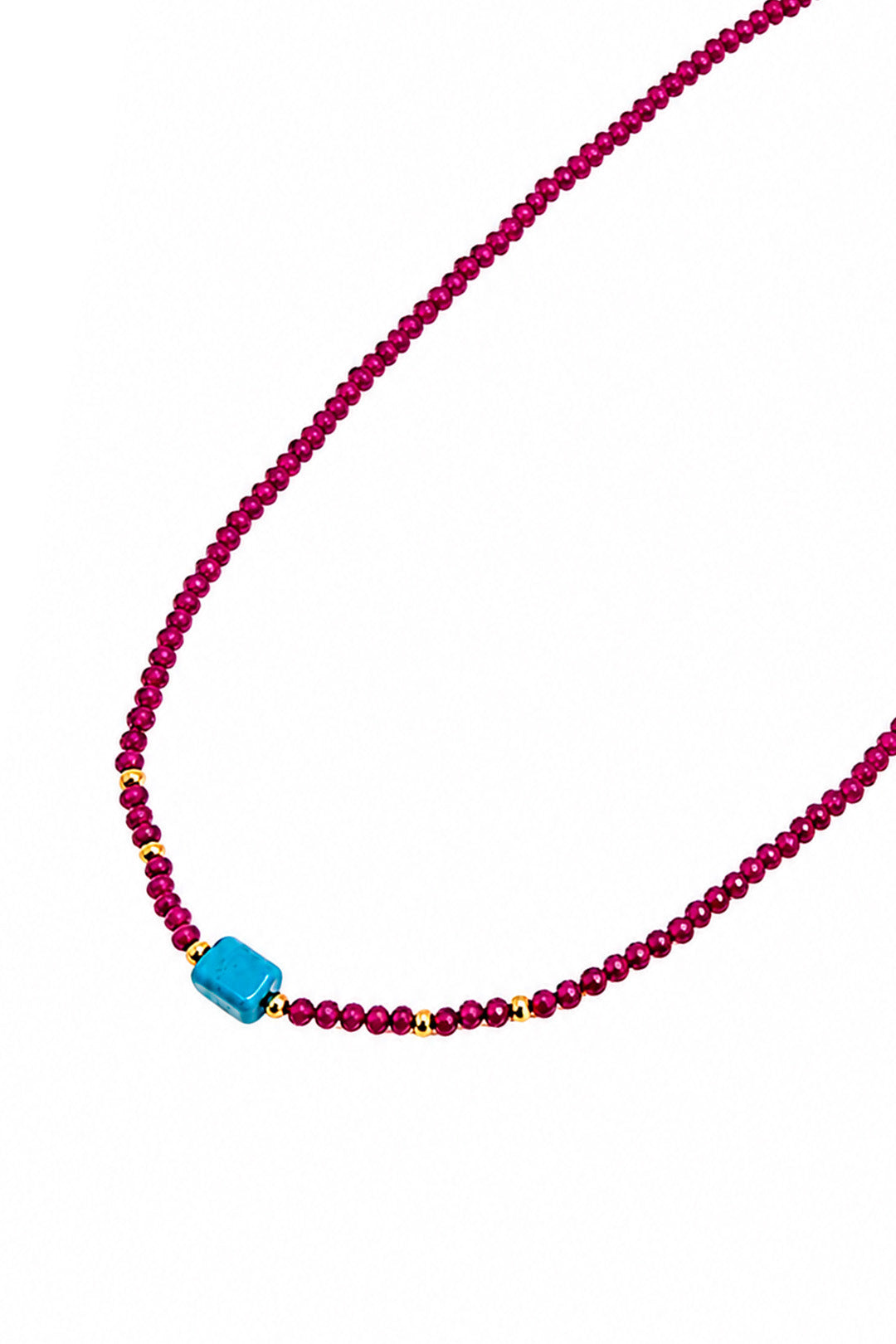 Collar Rubí Y Turquesa