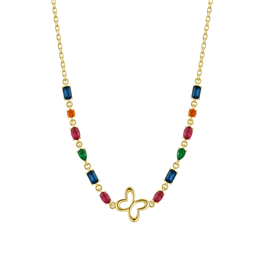 Collar Colores Con Mariposa