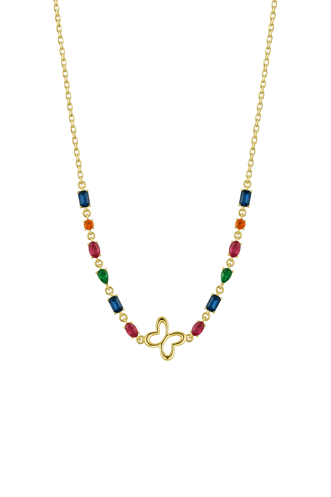 Collar Colores Con Mariposa
