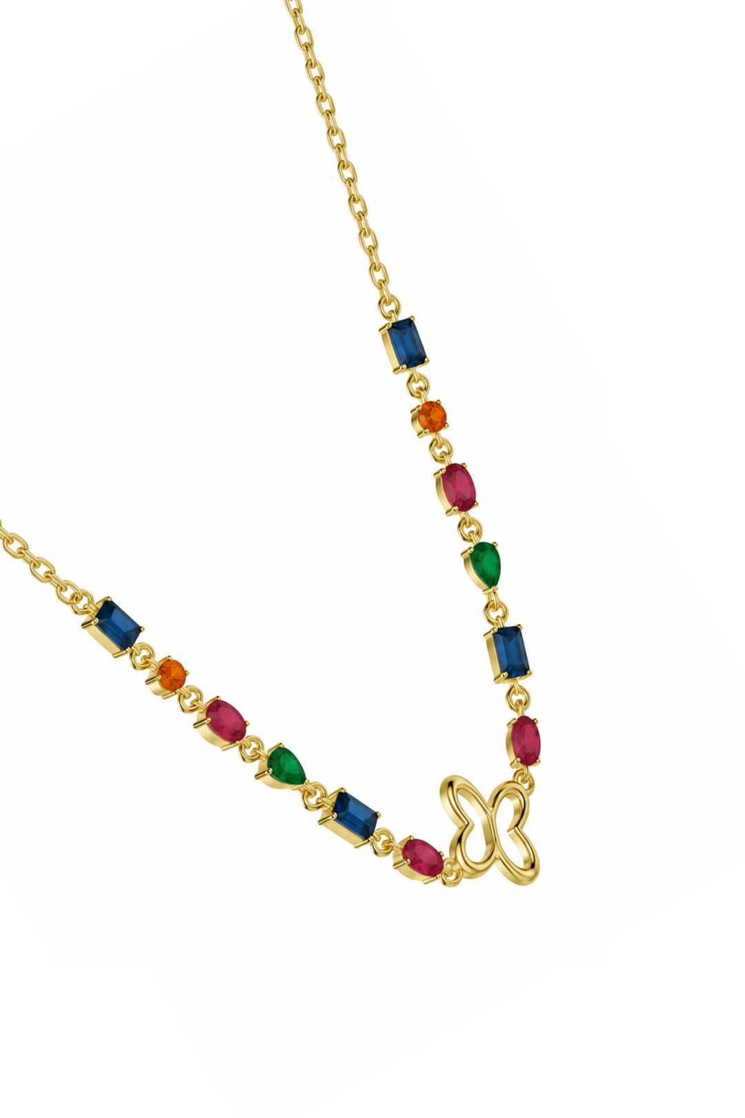 Collar Colores Con Mariposa