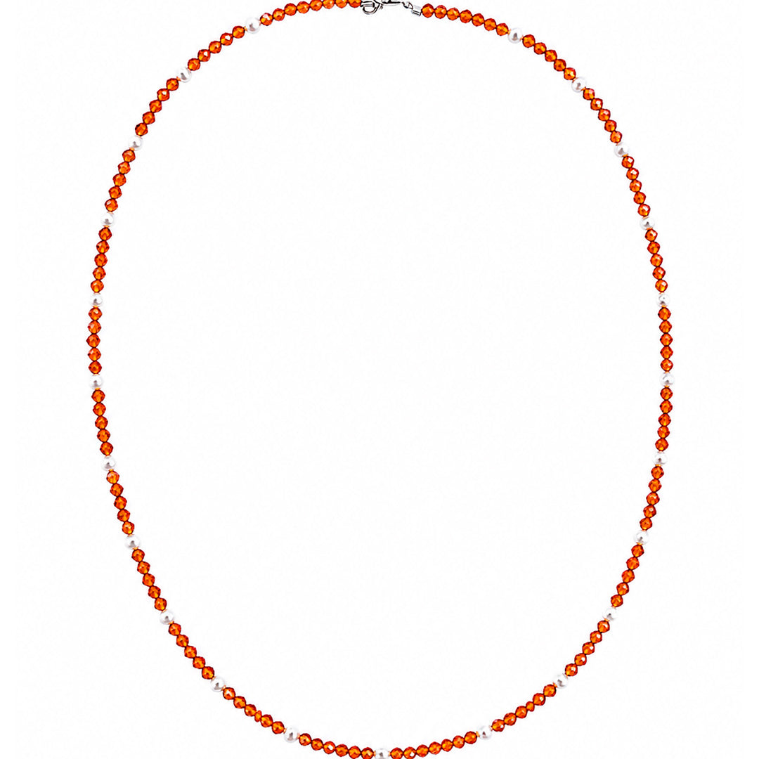 Collar Hesonita Y Perlas